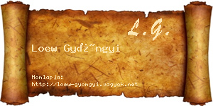 Loew Gyöngyi névjegykártya